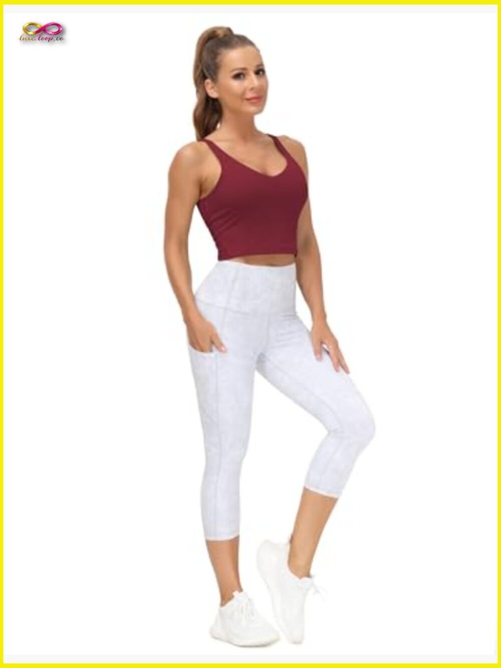 Longline Sports Bra Wirefree Padded Medium Support Yoga Workout Tank Top - Picture 7 of 7
